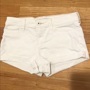 Abercrombie white jean shorts